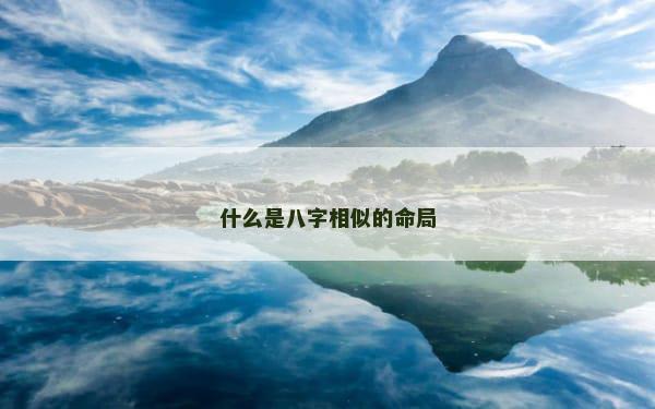 什么是八字相似的命局
