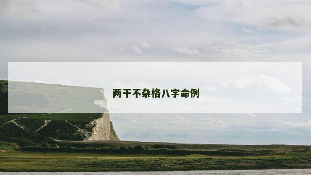 两干不杂格八字命例 两干不杂格八字命例