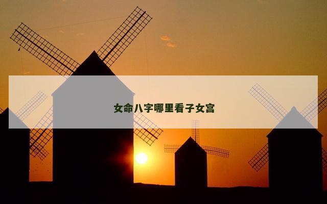 女命八字哪里看子女宫