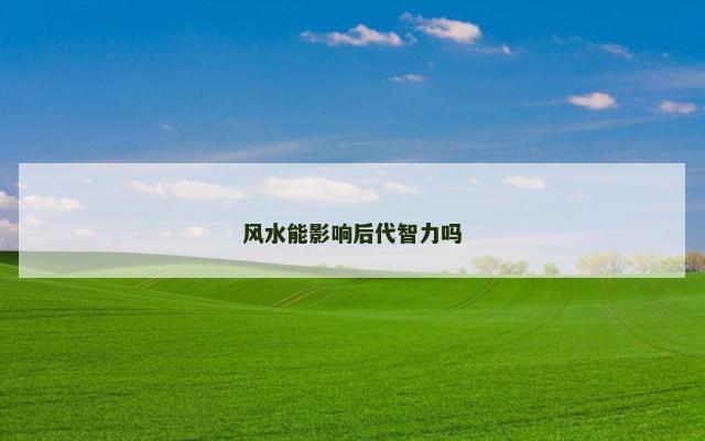 风水能影响后代智力吗