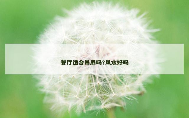 餐厅适合吊扇吗?风水好吗