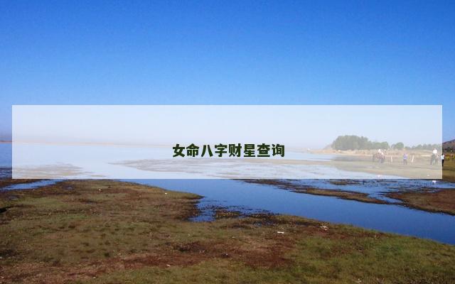 女命八字财星查询