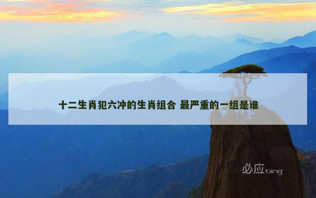 十二生肖犯六冲的生肖组合 最严重的一组是谁