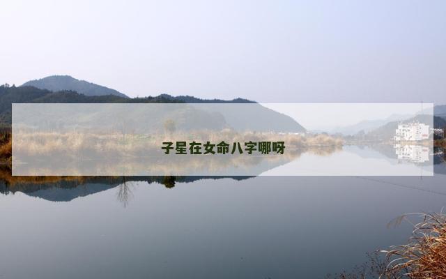 子星在女命八字哪呀