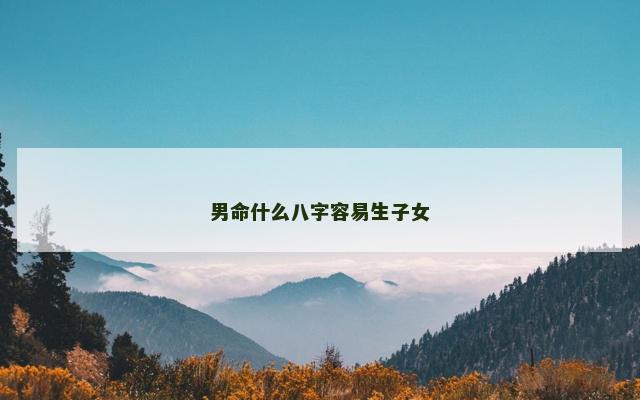 男命什么八字容易生子女