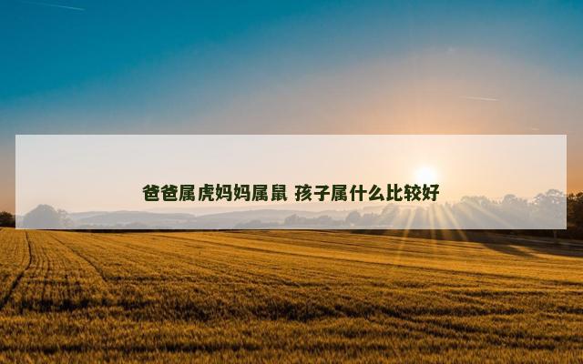 爸爸属虎妈妈属鼠 孩子属什么比较好