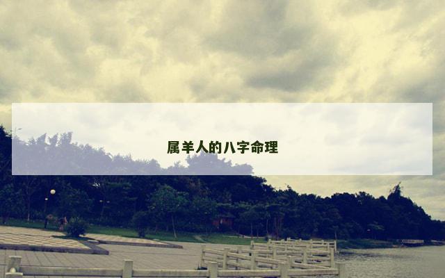 属羊人的八字命理