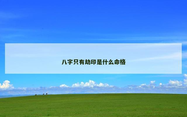 八字只有劫印是什么命格
