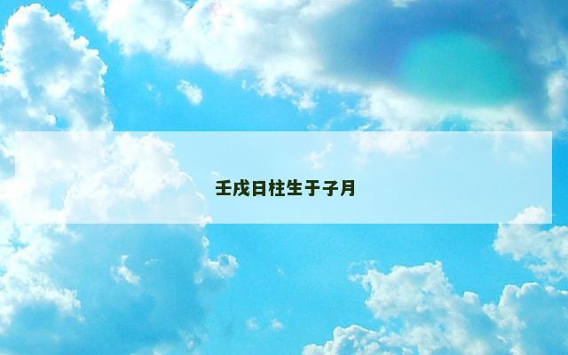 壬戌日柱生于子月