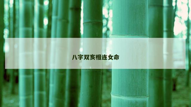 八字双亥相连女命