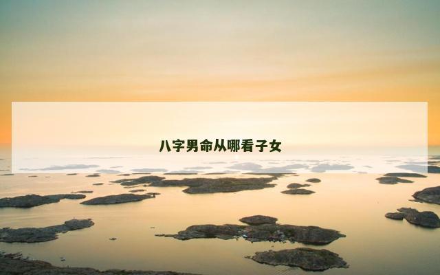 八字男命从哪看子女