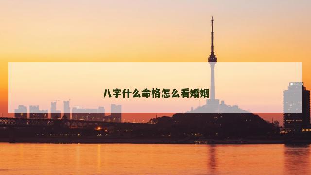 八字什么命格怎么看婚姻