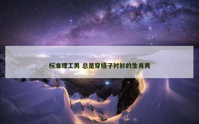标准理工男 总是穿格子衬衫的生肖男