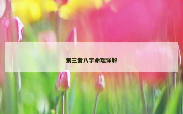 第三者八字命理详解