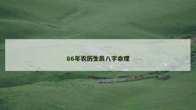 86年农历生辰八字命理