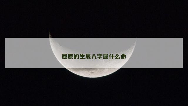 屈原的生辰八字属什么命