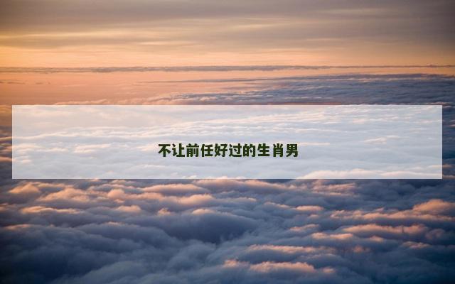 不让前任好过的生肖男