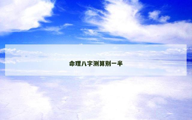 命理八字测算别一半