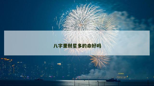 八字里财星多的命好吗