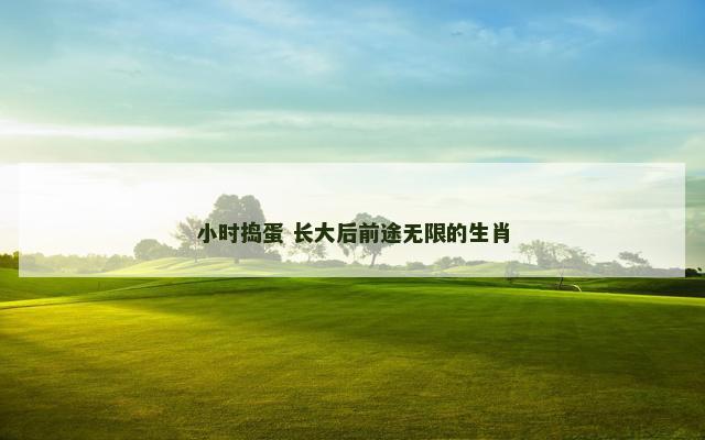 小时捣蛋 长大后前途无限的生肖