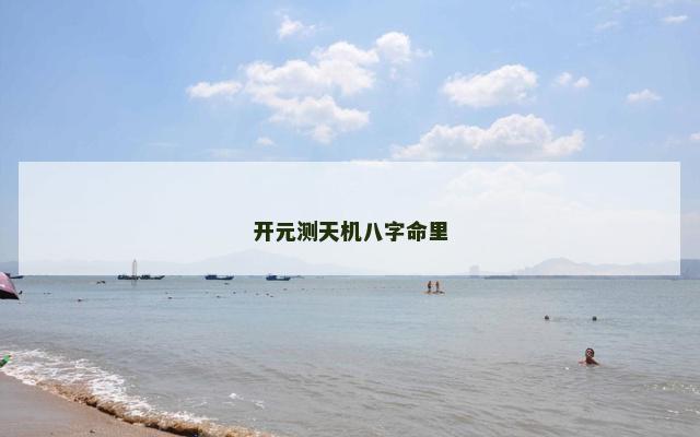 开元测天机八字命里