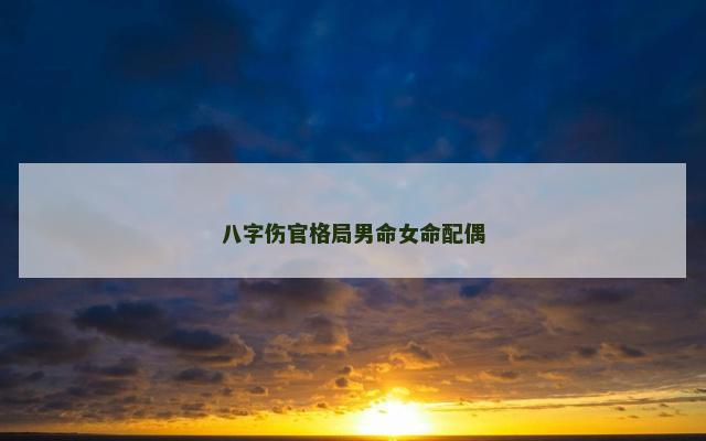 八字伤官格局男命女命配偶