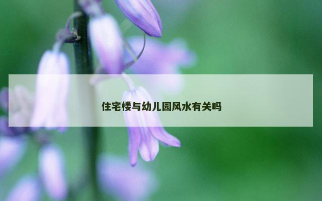 住宅楼与幼儿园风水有关吗