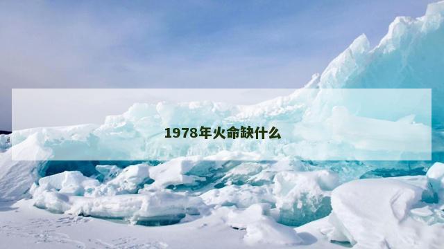 1978年火命缺什么