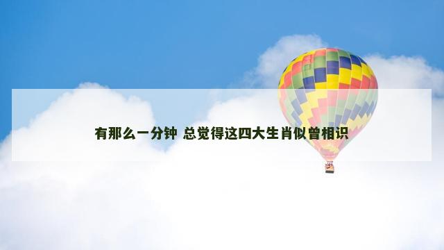 有那么一分钟 总觉得这四大生肖似曾相识