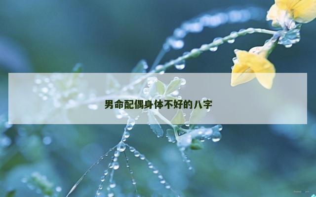 男命配偶身体不好的八字