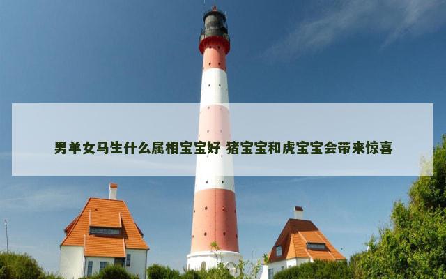 男羊女马生什么属相宝宝好 猪宝宝和虎宝宝会带来惊喜