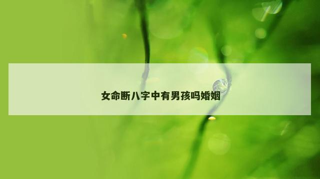 女命断八字中有男孩吗婚姻