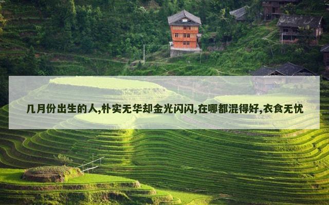 几月份出生的人,朴实无华却金光闪闪,在哪都混得好,衣食无忧