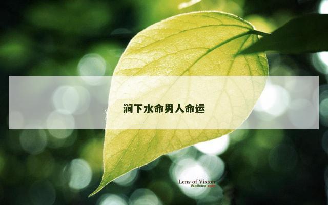 涧下水命男人命运