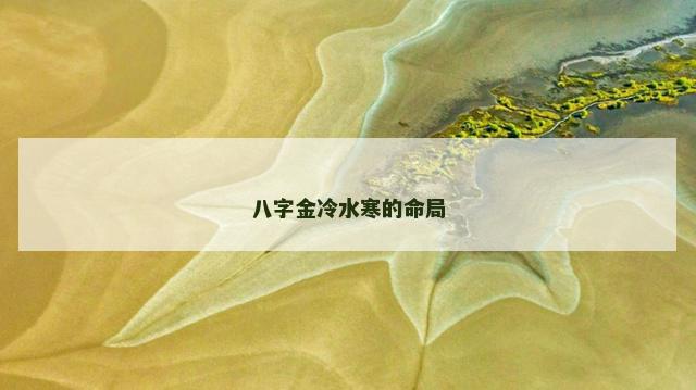 八字金冷水寒的命局