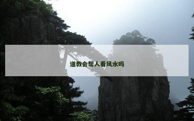 道教会帮人看风水吗