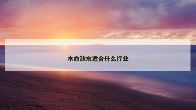 木命缺水适合什么行业