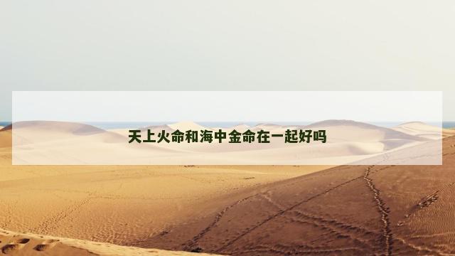 天上火命和海中金命在一起好吗