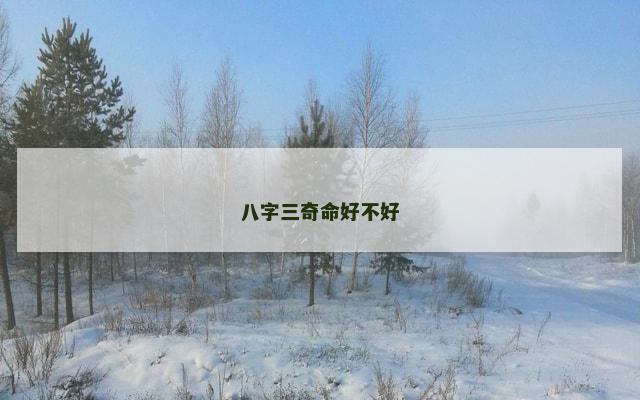 八字三奇命好不好