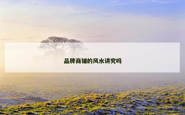 品牌商铺的风水讲究吗