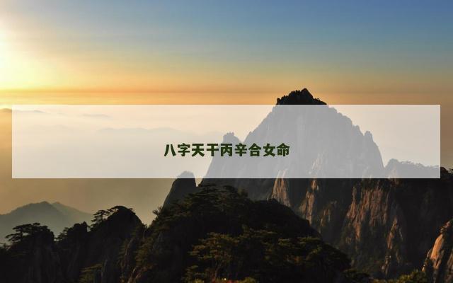 八字天干丙辛合女命