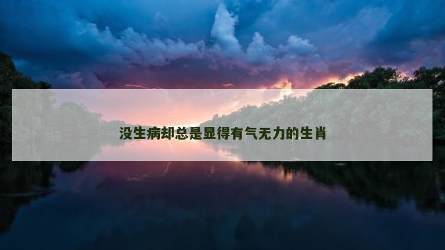 没生病却总是显得有气无力的生肖