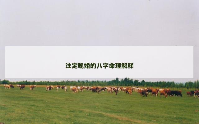 注定晚婚的八字命理解释