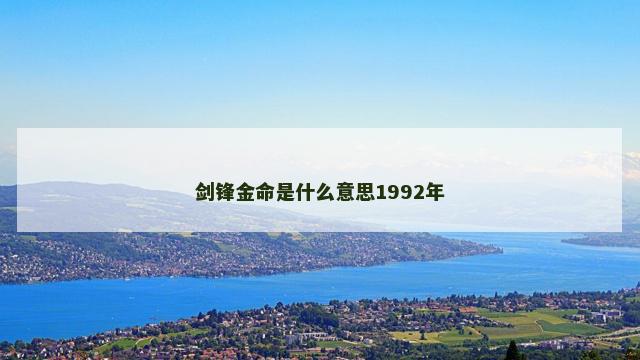 剑锋金命是什么意思1992年