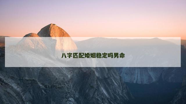 八字匹配婚姻稳定吗男命