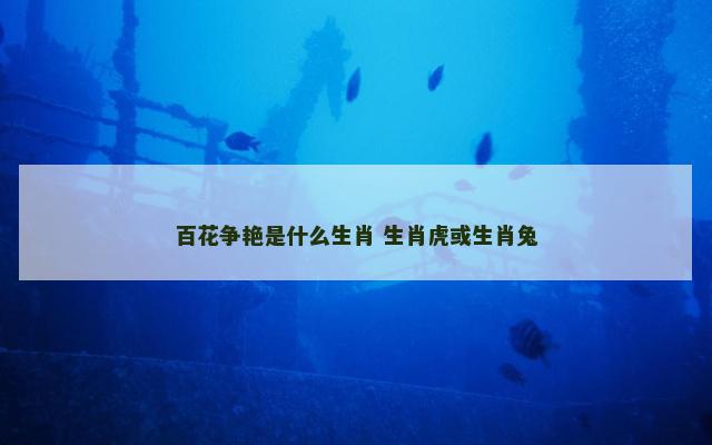 百花争艳是什么生肖 生肖虎或生肖兔