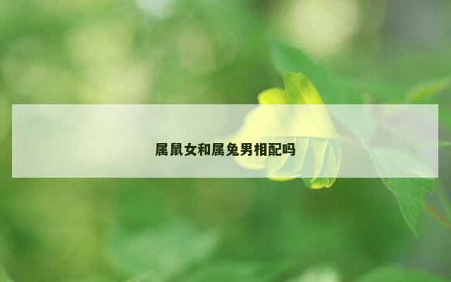 属鼠女和属兔男相配吗