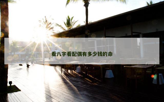 看八字看配偶有多少钱的命
