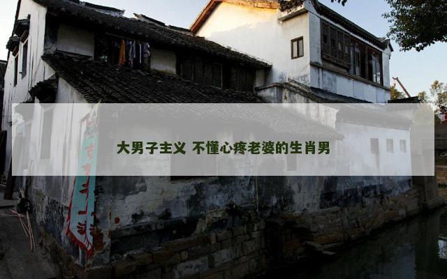 大男子主义 不懂心疼老婆的生肖男