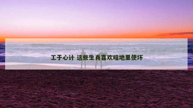 工于心计 这些生肖喜欢暗地里使坏